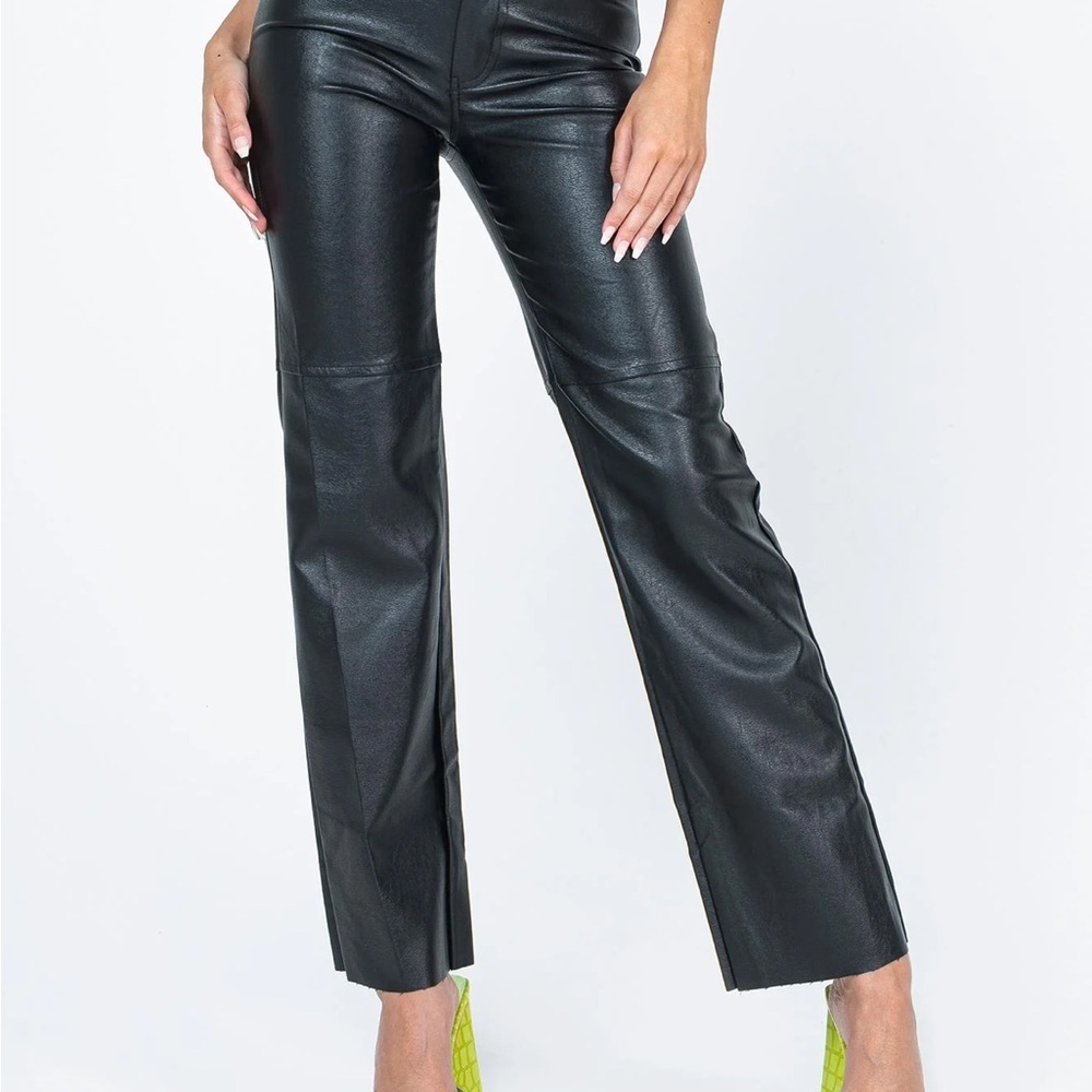 Princess Polly Macey Pants Black Faux Leather Pants size 8